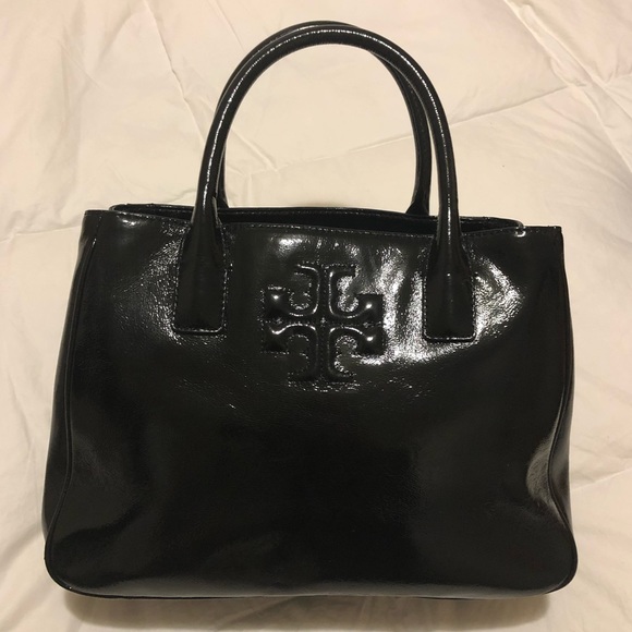 Tory Burch Handbags - Tory Burch Charlie Satchel Patent Leather Bag Auth